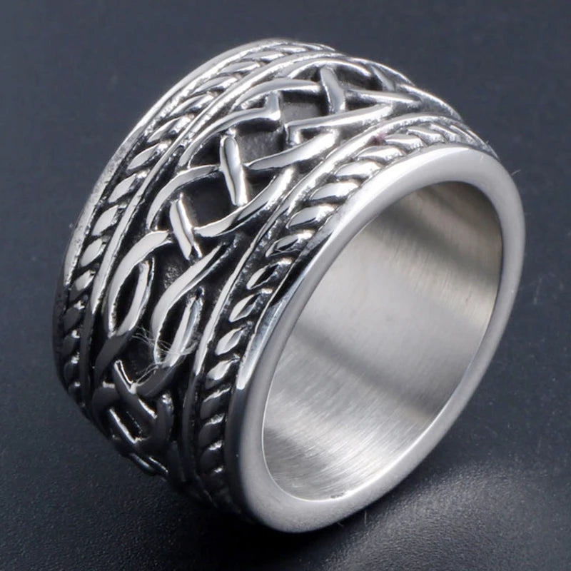 Solid 316L Stainless Steel Men's Finger Rings Stainless Ring For Men Women Size 7-13 Vintage Male Charm Jewelry Wedding