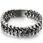 Punk Rocker Skull Bracelet For Men Cool Stainless Steel Men's Chain Bracelets Accessories Gothic Biker Jewelry Male