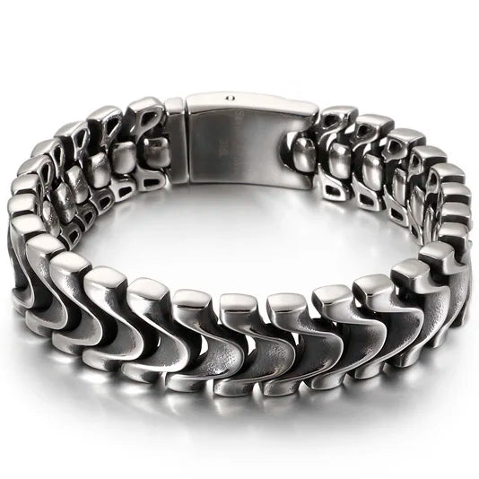 Punk Rocker Skull Bracelet For Men Cool Stainless Steel Men's Chain Bracelets Accessories Gothic Biker Jewelry Male