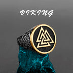 Nordic Viking Stainless Steel Ring Anchor Compass Tree of Life Viking Rune Wolf Men and Women Ring Jewelry Factory