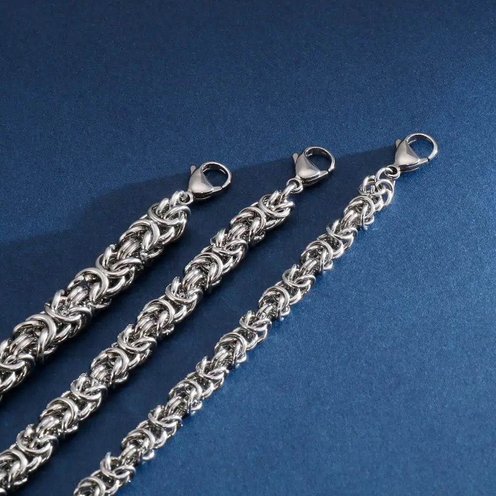 Fongten Stainless Steel Chain Bracelet for Men Handmade Mesh Charm Armband Bracelets Bangle Male Jewelry Christmas Gifts