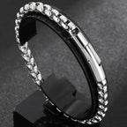 6MM Chain Men's Bracelet Man Gold Color Stainless Steel Boys Bracelets On Hand Engraveable Mannen Armband Jewellery