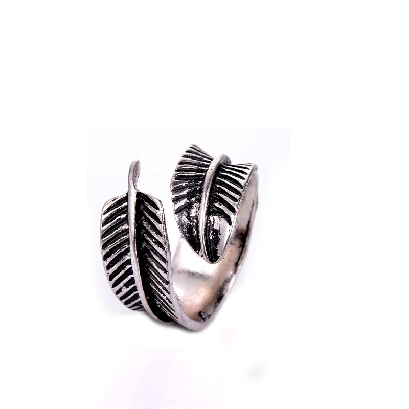 Vintage Feather Open Ring for Men & Women — Adjustable, 24 Styles