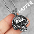Headphone Skull Pendant Necklace — Stainless Steel