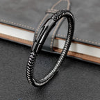 Wire Rope Bracelet Vintage Cuff — Men's 16.5-22cm