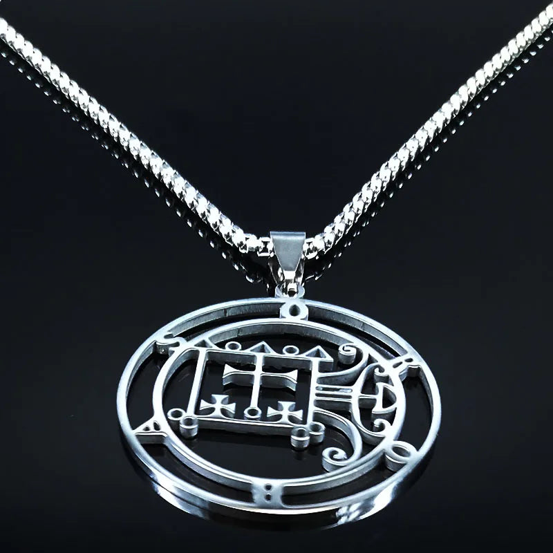 Goetia Seal Satan Pendant Necklace — Stainless Steel