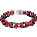 Rock And Roll Bicycle Chain Man Bracelet Red Stainless Steel Motorcycle Chain Men's Bracelets Jewelry