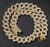 20MM Iced Out Cuban Chain Necklace — 3-Row CZ