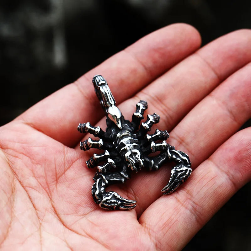 316L Stainless Steel Punk Style 3D Design Animal Scorpion Pendant Necklace fashion jewelry For Man BP8-607