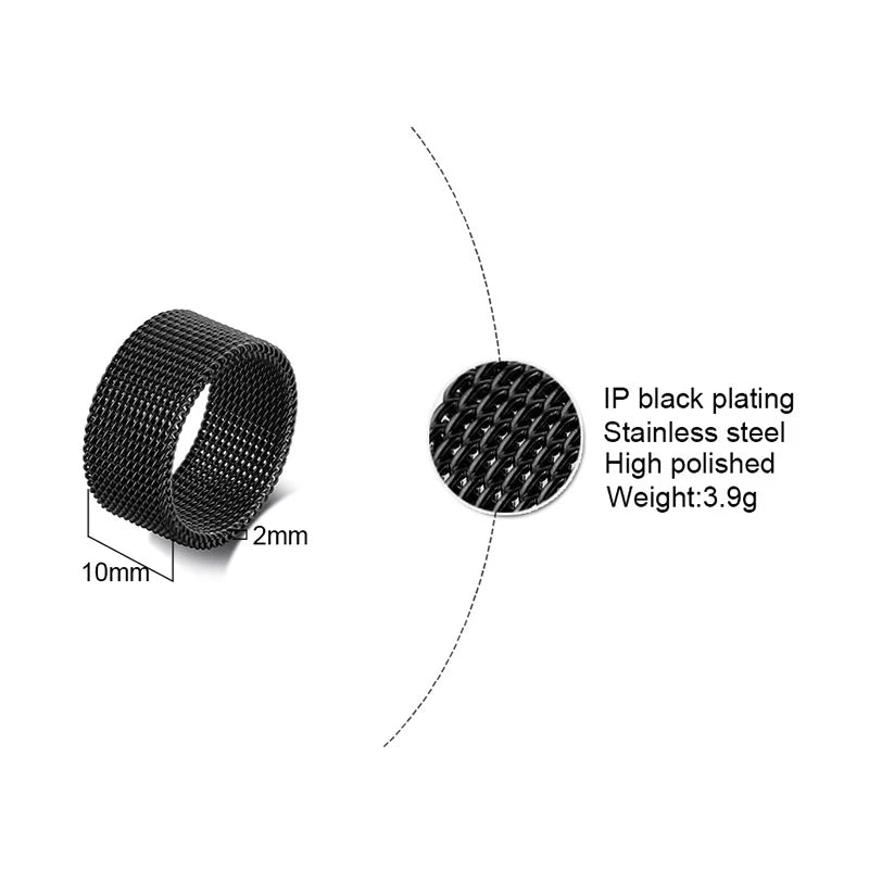 Mesh Band Ring — Stainless Steel