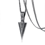 Arrowhead Tribal Spear Pendant — Stainless