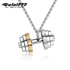 Barbell Fitness Pendant Necklace — Stainless Steel