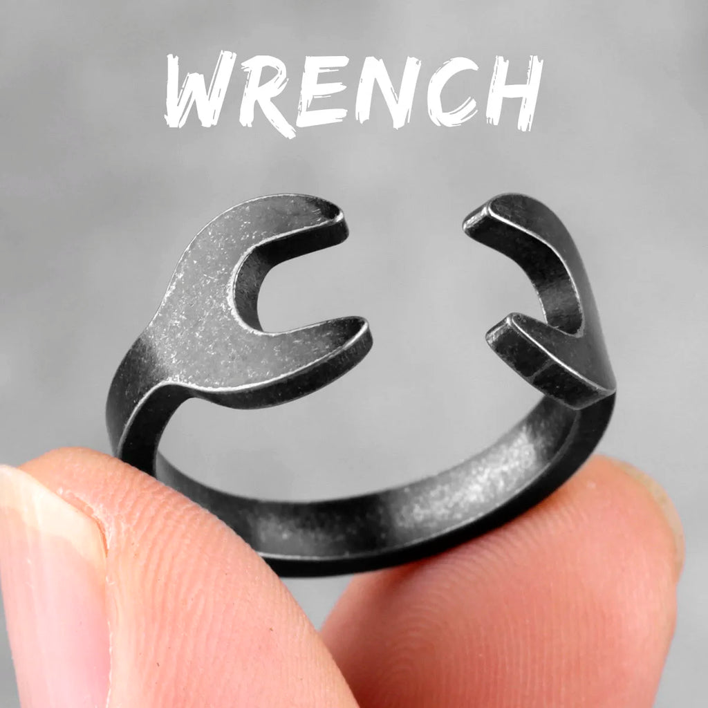 Simple Punk Retro Black Stainless Steel Mens Rings for Women Couple Lover Boy Girlfriend Biker Jewelry Creativity Gift