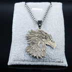 Eagle Head Pendant Necklace — Silver