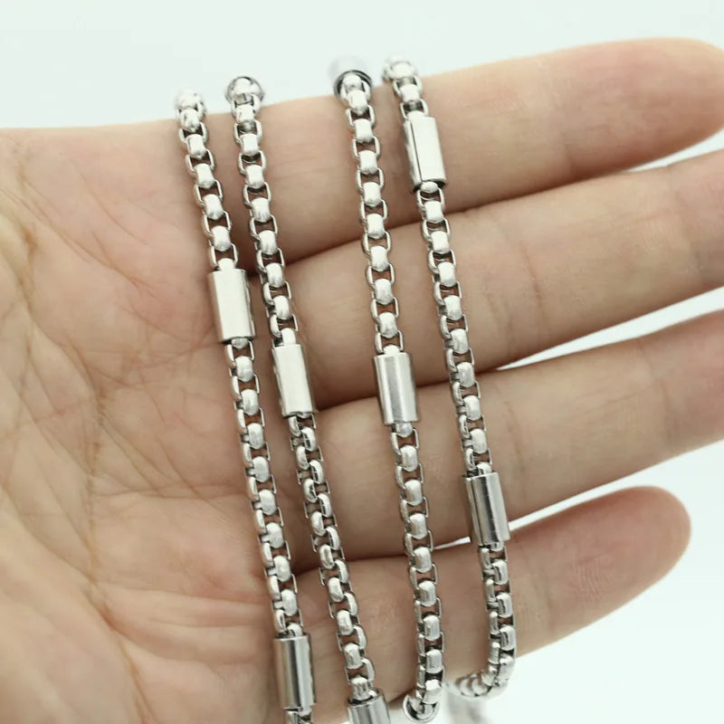 316L Stainless Steel New BOX Chain Necklace for Men Women Viking Jwelry Vintage Aestethic Cable Cuban Chunky Trendy