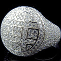Trendy Round Rings Male Iced Out Cubic Zircon Crystal Rings for Men Party Jewelry Accessories