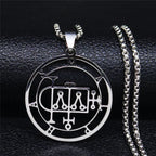 Demon Seal Silver Chain Necklace — Stainless Steel
