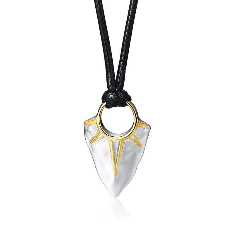 Arrowhead Rope Chain Pendant Necklace — Stainless Steel