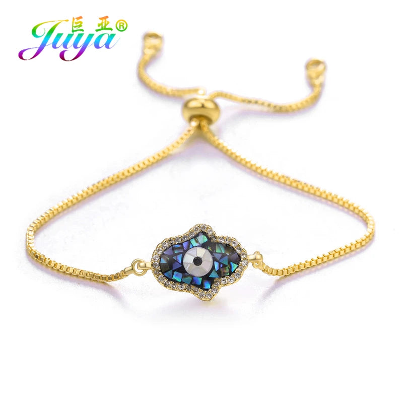 Iced Out Hamsa Copper Bracelet — Adjustable