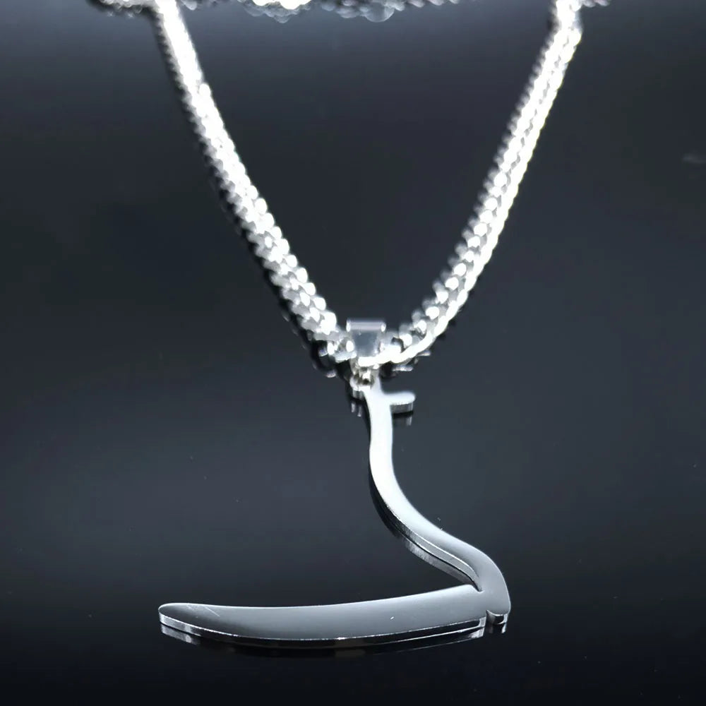 Grim Reaper Silver Pendant Necklace — Stainless Steel
