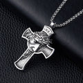 2021 Fashion Retro New Jesus Cross Face Men's Necklace Pendant 316L Stainless Steel Men's and Women's Jewelry Gifts