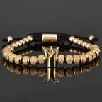 Luxury Crown Men Bracelet 316L Stainless Steel Bracelet Banlge Titanium Steel Gold Color Bracelet Adjust Size Men