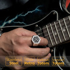 Vegvisir stainless steel rings for man Nordic mythology Viking rune Index Ring fashion jewelry