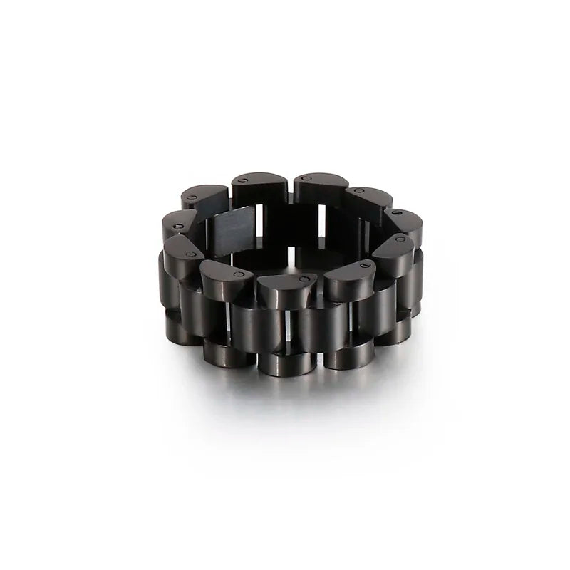 10mm Stainless Steel Ring Speedometer Wedding Party Fashion Rings Bike Chain Link Men Women Finger Rings Jewelry Gift