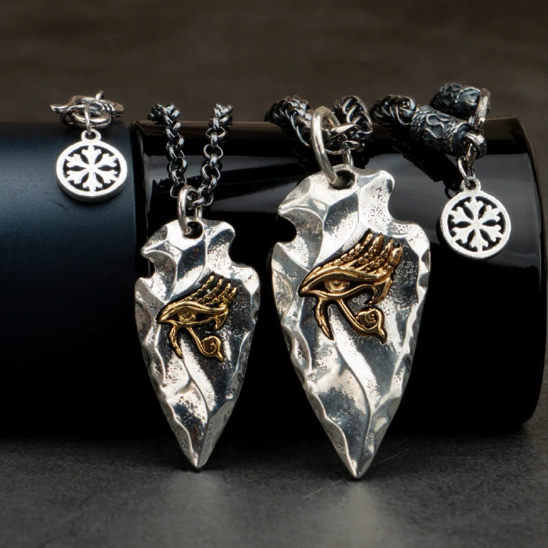 Eye of Horus Silver-Tone Pendant Necklace