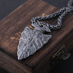 "Helm of Awe" and "Viking Vegvisir" Iron Color Viking spear Pendant Necklace with Stainless Steel Chain As Men Gift