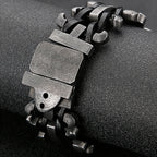 Handmade Leather Braided Bracelet With Belt Buckle Stainless Steel Boys Bracelets Men's Bike Jewellery Accessories Cuff
