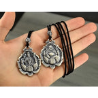Guanyin Buddha Rope Pendant Necklace — Black