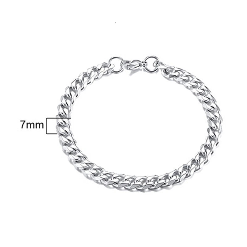 Cuban Curb Chain Bracelet — Stainless Steel