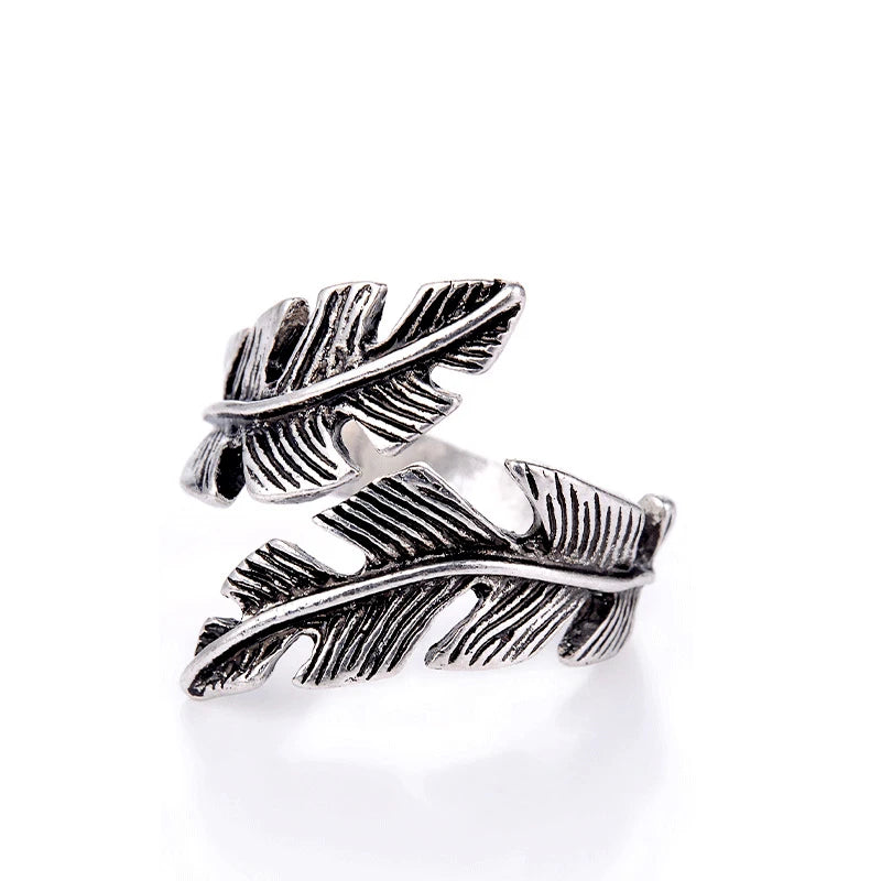 Vintage Feather Open Ring for Men & Women — Adjustable, 24 Styles
