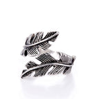 Vintage Feather Open Ring for Men & Women — Adjustable, 24 Styles