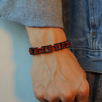 Rock And Roll Bicycle Chain Man Bracelet Red Stainless Steel Motorcycle Chain Men's Bracelets Jewelry