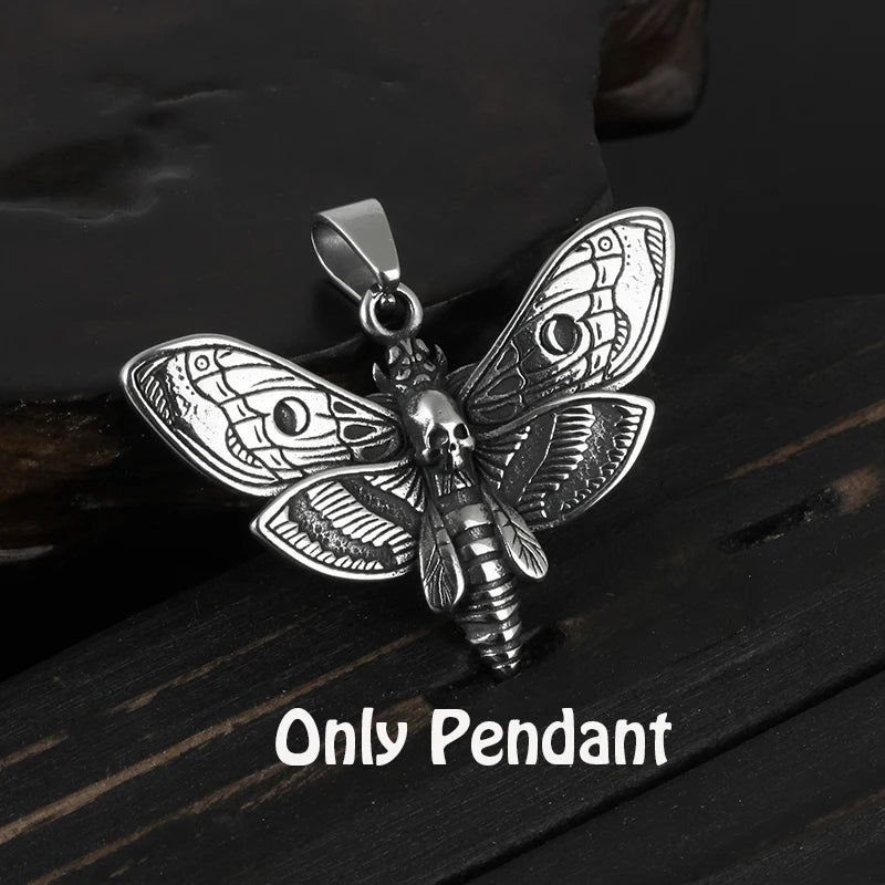 Onlysda Charms pendentif Gold Skull Pendant Necklace Men's Fashion Biker Punk Steel Chain Jewelry Antique Halloween Gift OSDZ035