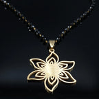 Flower Gold Pendant Necklace — Stainless Steel
