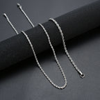 Low price width 3MM 316L stainless steel twisted rope chain necklace Men and women Link necklace Fashion gift jewelry