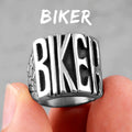 Locomotive Motorcycle Biker Letter Stainless Steel Mens Rings Punk Hip Hop for Male Boyfriend Jewelry Creativity Gift
