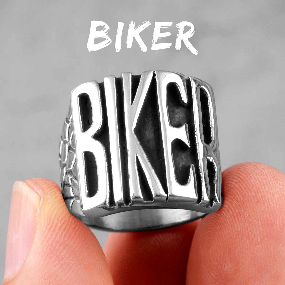 Locomotive Motorcycle Biker Letter Stainless Steel Mens Rings Punk Hip Hop for Male Boyfriend Jewelry Creativity Gift