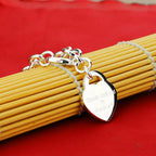 Hot Sales Charm Bracelets for Women Fashion 100% 925 Sterling Silver Love Heart Knot Cuff Bangle Bracelet Jewelry Gift Pulseira