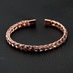 Luxury Roman Royal Classic Titanium Steel Hemp Rope Buckle Open Bangle Bracelets Fashion Type C Twisted Numeral For Men