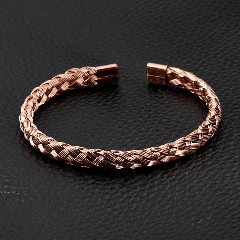 Luxury Roman Royal Classic Titanium Steel Hemp Rope Buckle Open Bangle Bracelets Fashion Type C Twisted Numeral For Men