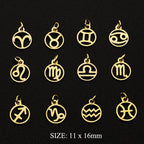 Zodiac Sign Charm Earrings Set — Stainless Steel