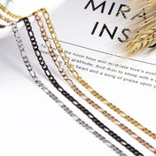 Silver Stainless Steel Figaro Link Chain Necklace