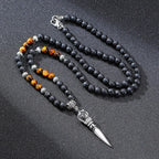 Tibetan Phurba Dagger Stone Necklace — Stainless Steel