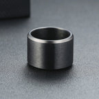 Men Ring 15mm Extra Wide Tube Black Stainless Steel Chunky Band Cigar Rings Male Jewelry Mens Accessories