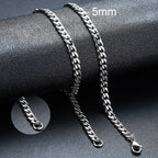 Vnox 18-70cm Curb Chain Necklaces 3-11mm Men's Miami Cuban Link Classic Punk Heavy Metal Stainless Steel Long Women