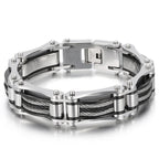 16MM Width Twist Chain Bracelet Man Heavy Black Stainless Steel Men's Bracelets On Hand Mannen Armband Male Jewelry